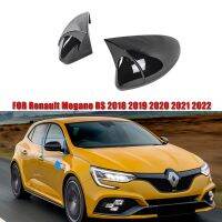 กรอบฝาปิดกระจกมองหลังรถยนต์สีดำเงาวาวเป็นคู่สำหรับ Renault Megane RS 2018 2019 2020 2021ปรับแต่งภายนอก2022