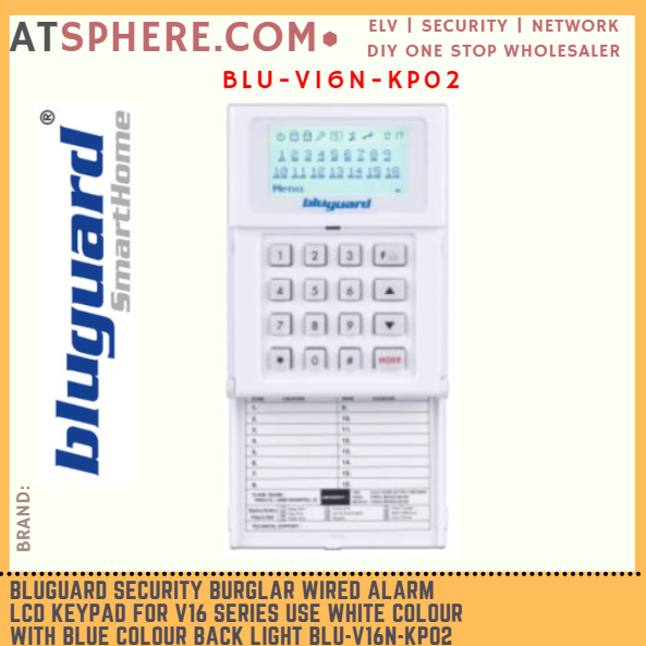 Bluguard Security Burglar Alarm LCD Keypad For V16+ V16 V16N Series ...