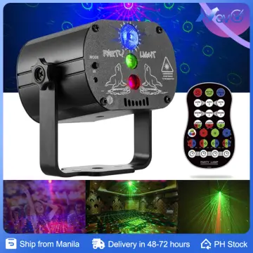 1pc DJ Disco Stage Party Lights, LED Sound Activated Laser Light, RGB Flash  Strobe Projector With Remote Control, For Christmas Halloween Decorations