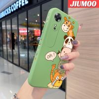 JIUMOO เคส A17K สำหรับ OPPO A17เคสตุ๊กตาการ์ตูนน่ารักดีไซน์ใหม่นิ่มเคสมือถือบางลายเคสขอบสี่เหลี่ยมซิลิโคนนิ่มเคสป้องกันการกระแทก