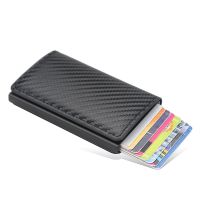 【CW】✟✶♤  New Carbon Blocking Mens Credit Card Holder Leather Bank Wallet Cardholder Protection Purse