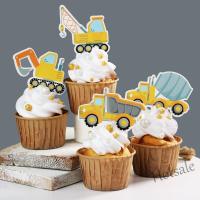 【Ready Stock】 ™● E05 35pcs Construction Birthday Cupcake topper Boy Party Tableware Decoration Cake Tag Car Cupcake Signs Cake Topper Trencher Truck