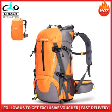 Loowoko Hiking Backpack 50L Travel Daypack Waterproof with Rain Cover for Climbing Camping Mountaineering