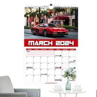 Car Calendars 2024 Calendar Desk 8x11in Giftable Art Theme Monthly Calendar Red 1980s Car Images Calendar With Thick &amp; Sturdy Paper For Men Women &amp; Children valuable