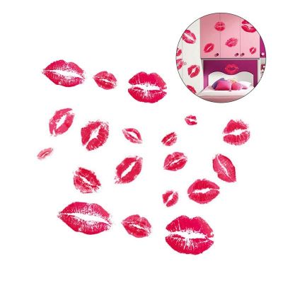 [24 Home Accessories] แยก Sexy Lips Wall Art Decal Kissing Women Lip Sticker For Girls Room Bedroom Couple House Wedding Chirstmas Decor