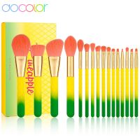 แปรงสำหรับแต่งหน้า Docolor 16ชิ้นสนแปรงสำหรับแต่งหน้าชุดแปรงแป้งรองพื้นปัดหน้ารูปร่างอายแชโดว์เครื่องสำอางชุดแปรง