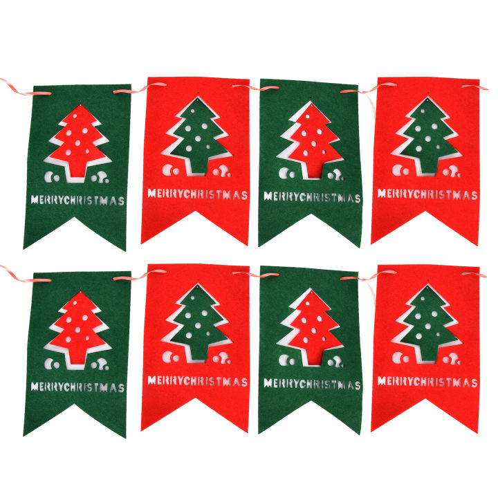 p7tjd-อุปกรณ์ตกแต่งวัยคริสมาสต์รูปแบบน่ารักธงคริสต์มาสแบบใช้ซ้ำได้พร้อมเชือกเส้นเล็กสำหรับ-decoration8คริสต์มาสฮอลโลว์ดึงธงกับ8ต้นดึงธง