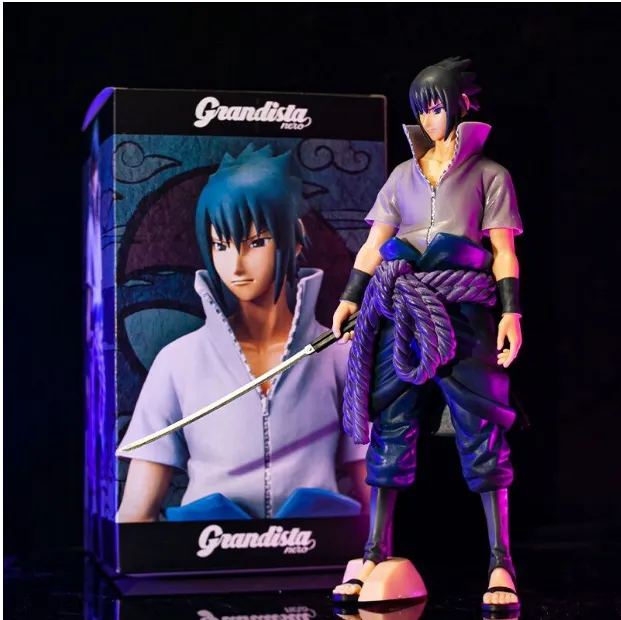 HOT BST áo thun Anime Naruto Sasuke cực chất siêu ngầu Áo thun nam ngắn tay không cổ