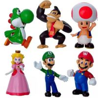 ♟◘ 6pcs/12Pcs/18Pcs/48Pcs Super Mario Bros Action Figures Kawaii Bowser Anime Figure with Storage Bag for Children Toys Gifts