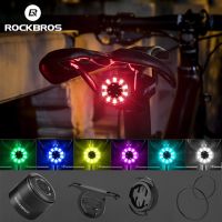 ☍ ROCKBROS Bike Tail Light Saddle Seatpos Bicycle Rear Light USB Charging Waterproof Rear Light 7 Color Bike Accessories Q1