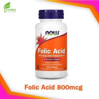 [Exp2026] โฟลิค แอซิด Now Foods Folic Acid 800 mcg + Vitamin B (250 Tablets)