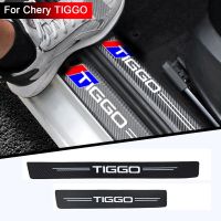 Decalcomanie Adesive Antigraffio Per Soglia Porta Posteriore Anteriore Auto In Fibra Di Carbonio Per CHERY Tiggo Logo 2 3 5 7 8 3X 5X Accessori