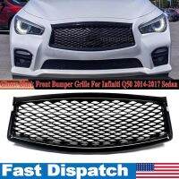 For 2014-2017 Infiniti Q50 Gloss Black Front Bumper Upper Grille Replacement