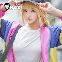 Tsukimi Eiko Cosplay Wig Paripi Koumei Cosplay Wig HSIU Light Blonde Double Braided Long Hair Free Wig Cap