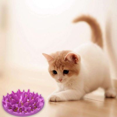 สัตว์เลี้ยงสุนัขแมว Feeders ชามจับ Interactive Hard ซิลิโคน Cat Kitten อาหารช้าลื่น Anti Gulping Feeder ชาม