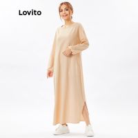 （A Simple）☏ Lovito Plain Basic Pocket Dress L26ED059 (Off White)