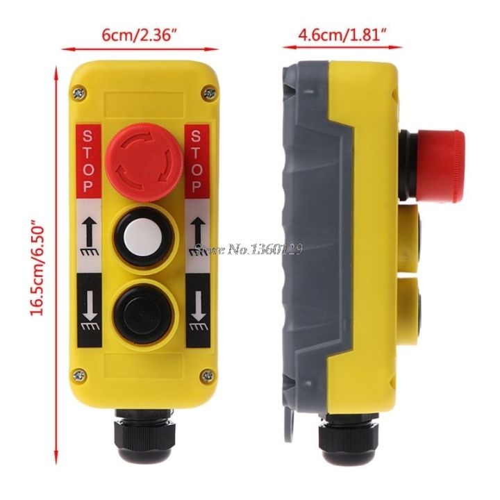 ปุ่มสวิตช์กันน้ำกดหยุดฉุกเฉินสีแดงสวิตช์อุตสาหกรรมสำหรับเครนไฟฟ้าสถานีควบคุมจี้ปั้นจั่น