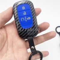 fgjfykjd Carbon ABS Car Key Fob Case Cover for Honda CRV Civic Accord 2021 2022 Remote Holder Shell