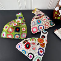 Flower Crochet Travel Shopper Bag Bohemian Style Knitting Tote Soft Woven Handbag Ethnic Style Beach Bag Designer Hollow Knitting Tote