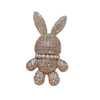 Red Trees Brand High Quality Luxury Cubic Zirconia Animal Backpack Pins Fashion Cute Lady Rabbit Brooch Girlfriend Birthday Gift