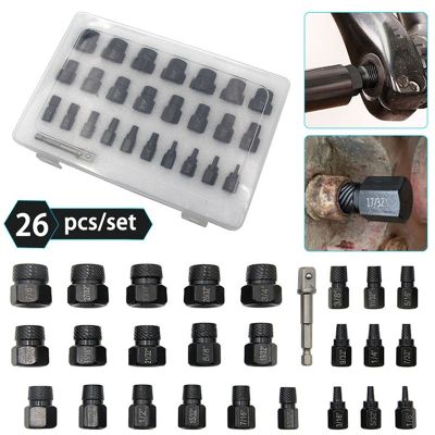 26 PCS Broken Screw Removal Tools Black &amp; Silver Steel Bolt Extractor for Screw Extractor