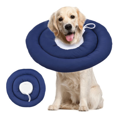 Pet Recovery Collar หลังการผ่าตัด Dog Cone Collar With Adjustable Neck Drawstring Waterprrof Dog Protective Donut Collar For Small Medium Large Pets
