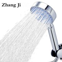 High Quality Five Function Shower Head With Chrome Silica Gel Holes Water Saving Showerhead Rainfall Round Handheld Shower ZJ006 Showerheads