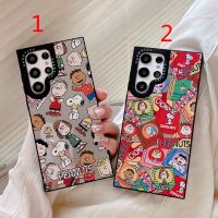 เคสโทรศัพท์กระจกสไตล์การ์ตูนสนูปี้ S22Ultra S22Plus โทรศัพท์กลับยากกันกระแทกเคส Galaxy S21Ultra เคสโทรศัพท์ Samsung S23Ultra S23 S22เคสห่อหุ้มพิเศษ