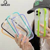 【cold noodles】ที่มองไม่เห็นขายืนกรณีผู้ถือสำหรับ iPhone 13 12 11 Pro Max X XR XS 7 8บวกกันกระแทกลูกอมกันชนซิลิโคนที่ชัดเจนปก