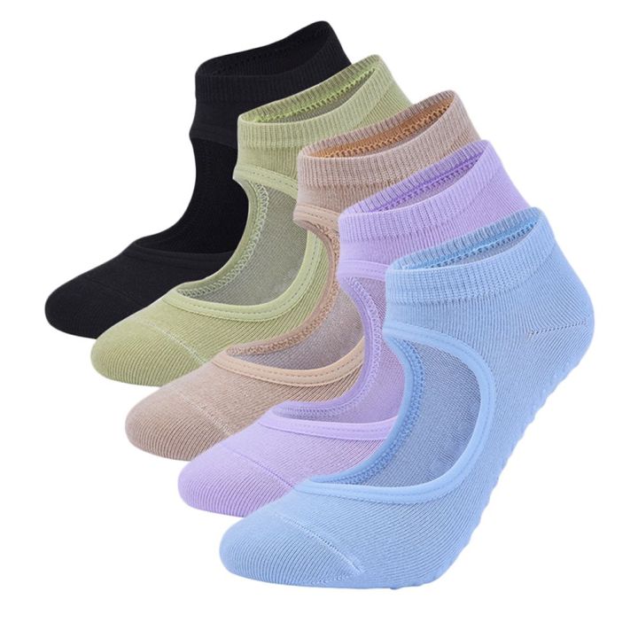 MRIGOL Cotton Ladies Yoga Socks Anti-Slip for Fitness Gym Grip Sock Ballet  Socks Backless Yoga Socks Pilates Socks Sports Socks