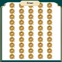 EILEEN 50Pcs 80ปลายข้าว ชุดล้อขัด สีเหลืองทาเล็บ ก้าน1/8 (3มม.) ล้อขัดขัดเงา มีประโยชน์และดี แผ่นใยขัด1 เครื่องมือโรตารี่สว่าน