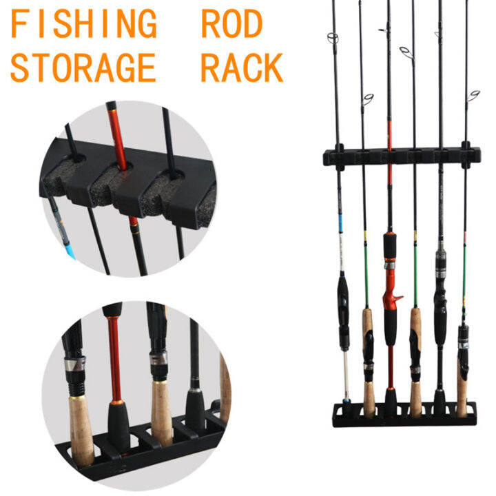 [Blossom] XIEGUOJ Fishing Rod Holders 6Rod Rack Vertical Pole Holder