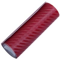 [COD][จัดส่งฟรี]Car Vehicle DIY 3D Carbon Fiber Vinyl Wrap Roll Film Sticker Decal 70x10cm wine red