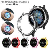 40mm 44mm Rhinestone PC Screen Protector Case Compatible for Samsung Galaxy Watch Active 2 Luxury Full Protection Watch Case