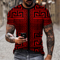 2023 NewMen S T-Shirt Geometric Pattern 3D Printing Men S Shirt Daily Casual Clothing Loose Plus Size Shirt Vintage Sweatshirt