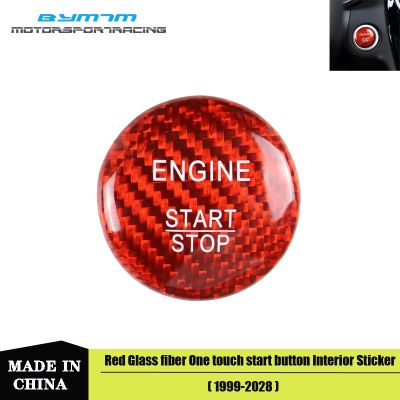 dvvbgfrdt Red Real Carbon fiber One button start Stop cover Sticker For BMW F20 F21 F30 F31 F32 F33 F36 F10 F06 F12 F13 F01 F02 F15 F16