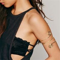 【hot】◐  Tassel Pendants Arm Chain Metal Hollow Out Pattern Cuff Bangle