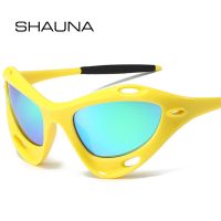 【hot】 SHAUNA Fashion Hollow Sunglasses Mirror Eyewear Shades UV400 Men Punk Sport Driving Glasses