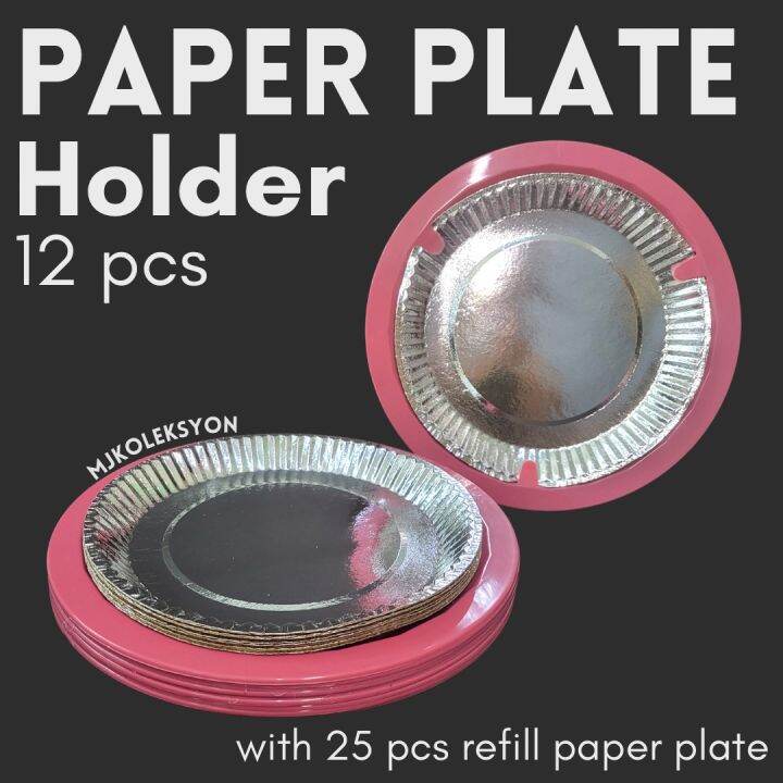12pcs Paper Plate Holder & Paper Plate only 25pcs Lazada PH