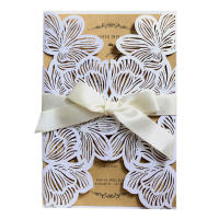 102050pcs Wedding Invitations Cards Flower Cut Greeting Card for Bridal Shower Engagement Birthday Party Decoration