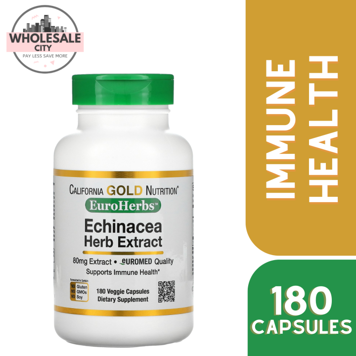 California Gold Nutrition Echinacea Herb Extract 80mg 180 Capsules