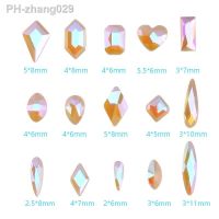 50pcs Mix Shape Champagne Purple Crystal Nail Diamond Strass Glass Rhinestones For 3D Nails Art Decorations Supplies Rhinestone