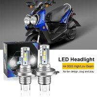 2ชิ้นสำหรับยามาฮ่า2009-2015 YW125 Zuma 125 H4 9003 HS1ไฟหน้ารถมอเตอร์ไซค์แบบ LED รถจักรยานยนต์แบบไม่มีพัดลม H4ไฟสูงและต่ำ12000Lm 6000K