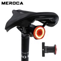 ◈ MEROCA Bike Rear Light IPx6 Waterproof LED Charging Smart Auto Brake Sensing Taillight USB Charging Safety MTB Lamp Road Bike