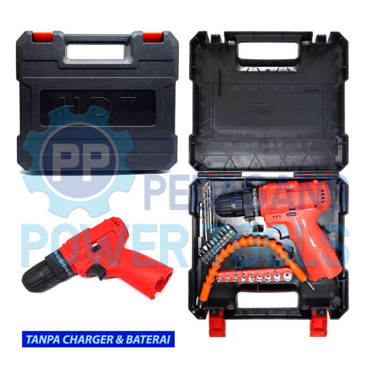 HDT CDD405 TANPA BATERAI CHARGER MESIN BOR CORDLESS DRILL 12V CAS UNIT ...