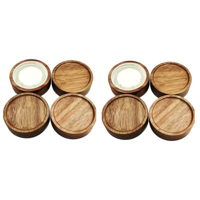 Wooden Mason Jar Lids - 8 Mason Jar Lids (Acacia Wood) -Top Mason Jar Lid Set Storage Lids for Ball Jars Only