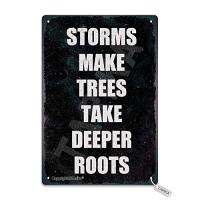 พายุทำให้ต้นไม้หยั่งรากลึก8X12นิ้วโลหะมองย้อนยุคสติกเกอร์ตกแต่งผนังสัญลักษณ์สำหรับห้องน้ำห้องครัวที่บ้านฟาร์มสวน Gara 0727