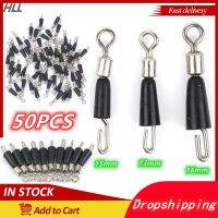 50PCS Fishing Hooks Tackle Swivel Stainless Steel Fishing Connector Solid Ring with Interlock Snap Fishing Accessories Fishhook