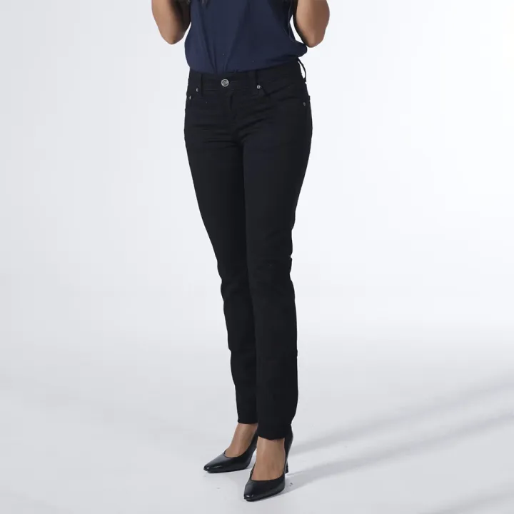 mc-jeans-กางเกงยีนส์หญิง-กางเกงขายาว-ทรงขาเดฟ-สีดำ-ทรงสวย-คลาสสิค-mbd1245