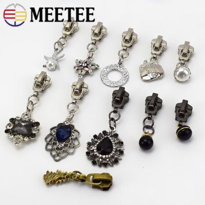 Meetee 5pcs 5# Zipper Sliders Head for Metal Nylon Zip DIY Jackets Clothes Zip Pendant Repair Kit Bag Garment Decor Accessories Door Hardware Locks Fa